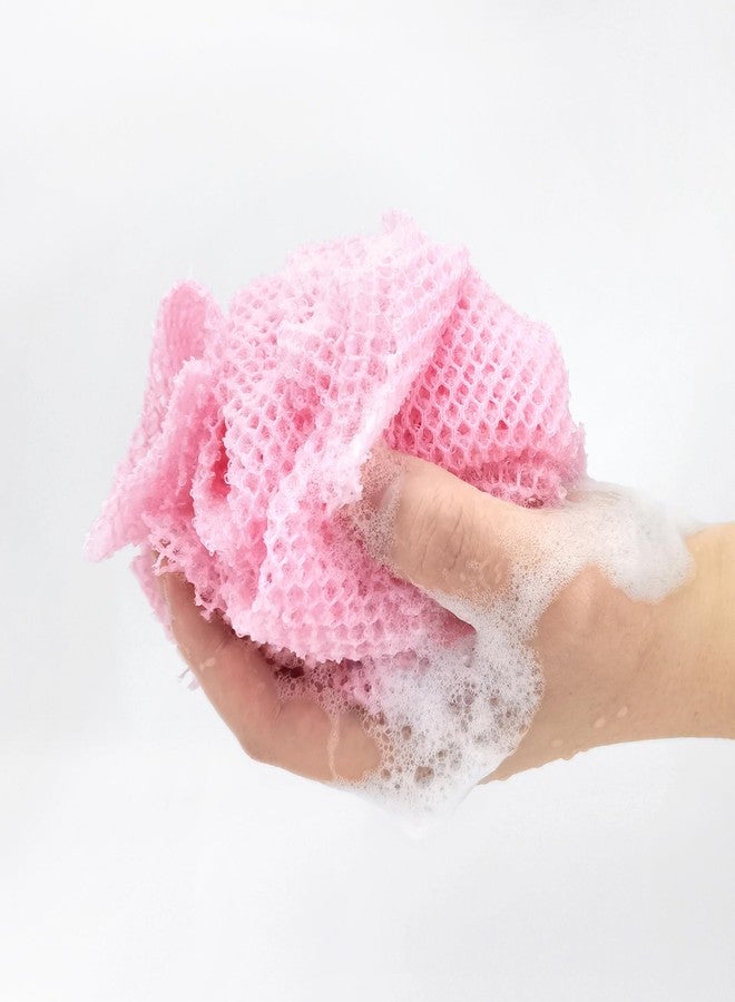 Quacc African Exfoliating Net Long Bath Net Sponge Nylon African Net Sponge Cloth for Daily Bath Shower (Pink) - Image 3